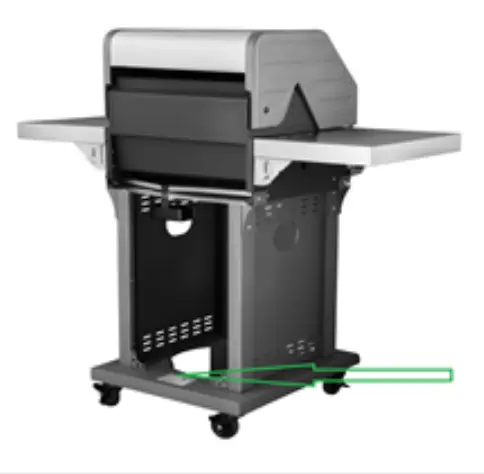 Model # GG2006 located on the rear base of the Recalled Patio 2-Burner Gas Grill