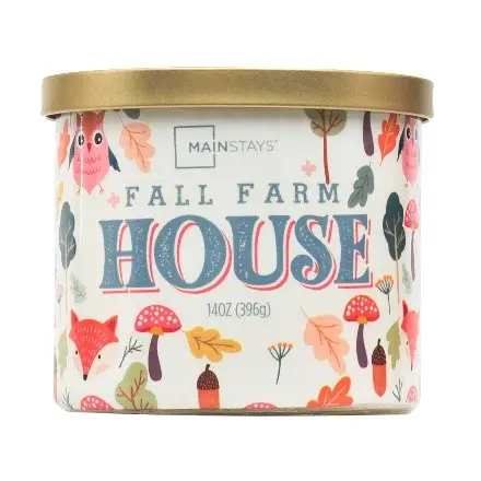 Recalled Mainstays Three-Wicked Candles in Fall Farm House