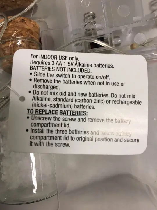 Photo from the official notice: Jo-Ann Stores Recalls Light Sets Due to Laceration Hazard