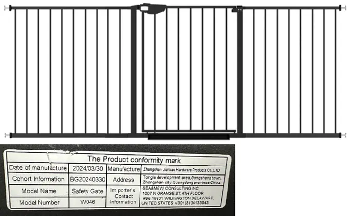 Recalled Walk-Through Gate; Sold on Amazon.com as "67.32-76.77" Baby Gate"