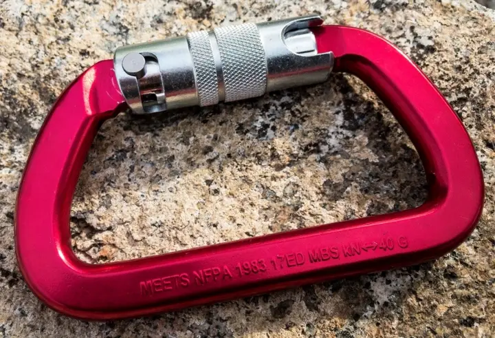 Back side of the recalled G-FIRST series carabiners