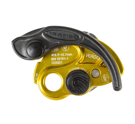 Vergo belay device with the handle over-rotated.