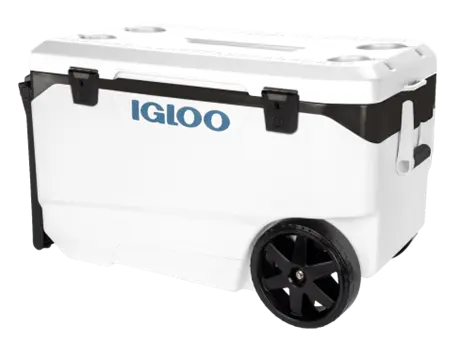 Model 34785 (Same product as previously recalled Model 49937): Recalled Igloo 90 Qt. Flip & Tow Rolling Cooler in White Body and Lid