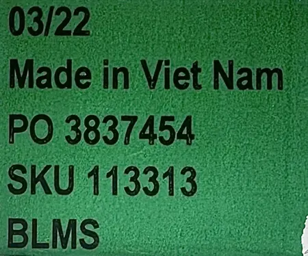 The SKU numbers are printed on the receipt, and on a label located on the inner-lower portion of the upholstered panel