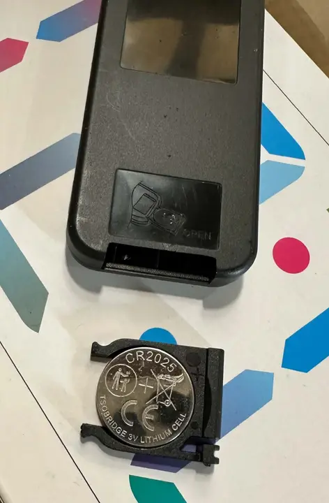 Back of remote control with battery removed