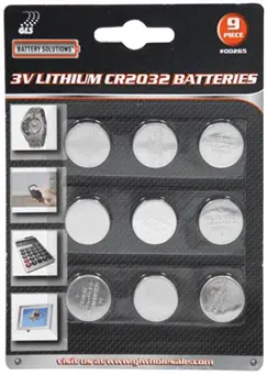Recalled CR2032 Lithium Coin Batteries, Item 00265