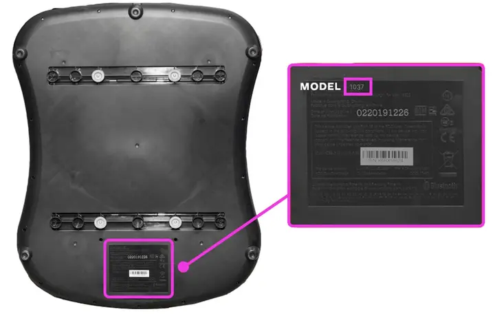 Location of model number of a MamaRoo