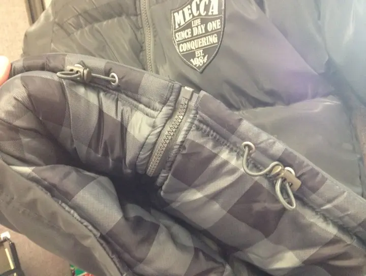Waist drawstrings of Mecca Gun Metal Jacket style #310702