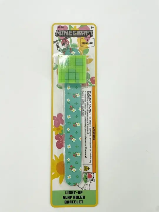 Recalled Minecraft Light-Up Slap Ruler Bracelet, Model 718075MCR - Front