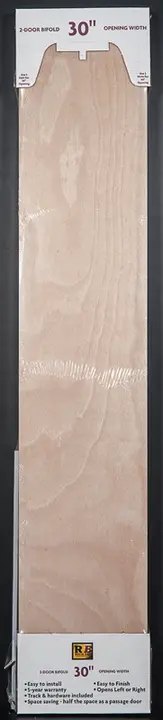Picture of recalled JELD-WEN Molded Panel Bifold, JELD-WEN Flush Natural Wood Grain Bifold, Reliabilt Molded Natural Wood Grain Bifold and Reliabilt Flush Natural Wood Grain