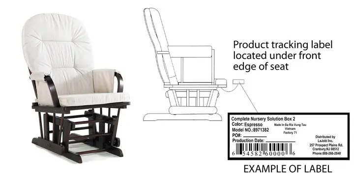 CNS/Katelyn Glider Rocker and label