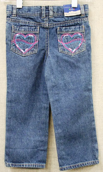 Falls Creek Kids jeans with hearts on rear pockets