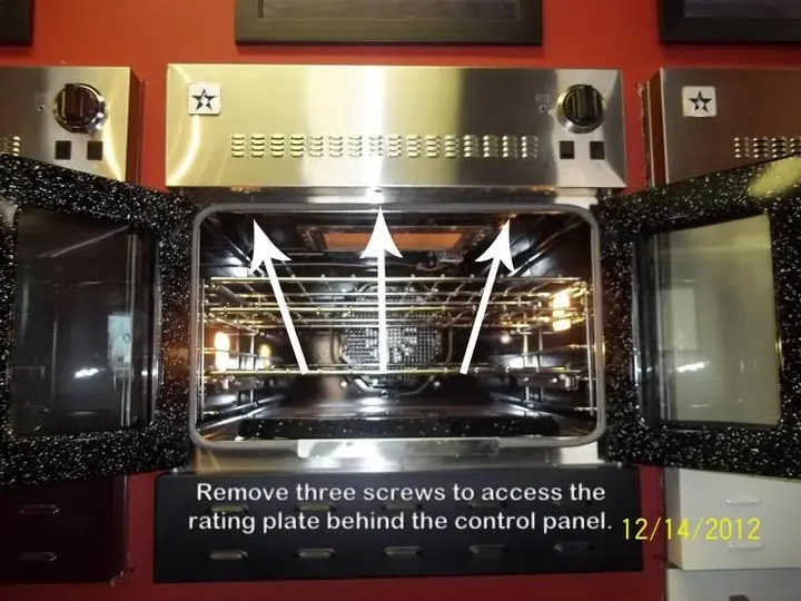 Prizer Painter BlueStar Oven Rating Plate