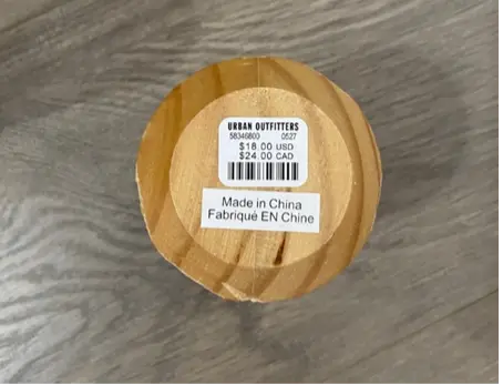 Location of SKU number on Margo Candle Holder - Small