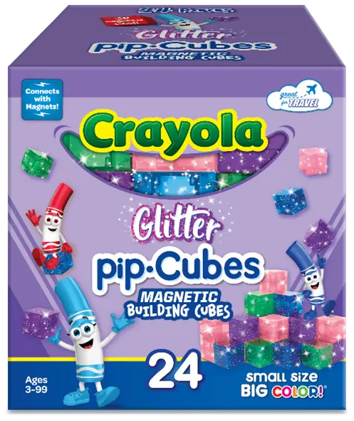 Recalled CreateOn Crayola-branded Glitter pip-Cubes, 24-Piece, Model 1000243