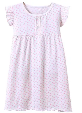 Recalled Auranso Official children's nightgown - short sleeves, white with pink heart print