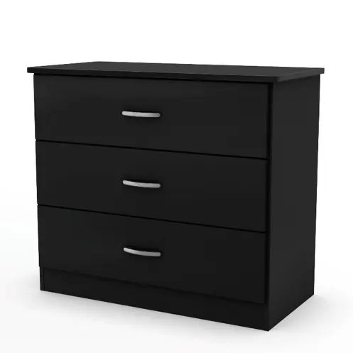Libra style 3-drawer chest in black