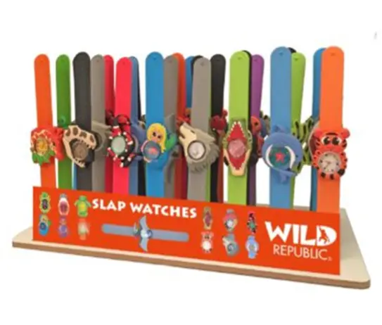 Close up of the recalled Wild Republic Slap Watches