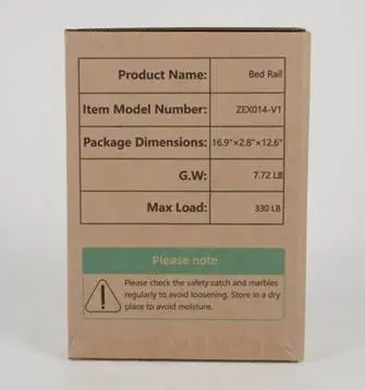 Recalled ZOLIQUEX Bed Rail Packaging