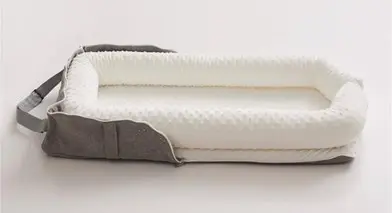 Recalled Joyful Journeys Baby Lounger in white minky