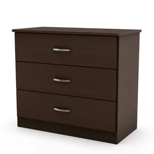 Libra style 3-drawer chest in chocolate