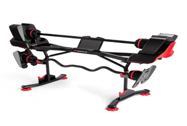 SelectTech 2080 Barbell with Straight Bar and Curl Bar in the Optional Stand