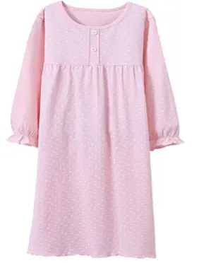 Recalled Auranso Official children's nightgown - long sleeves, pink with white heart print