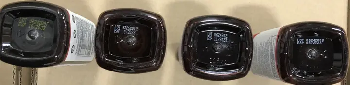 Lot number and expiration date location