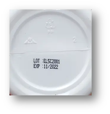 Lot number and expiration date location