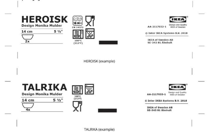 Product Packaging Labels