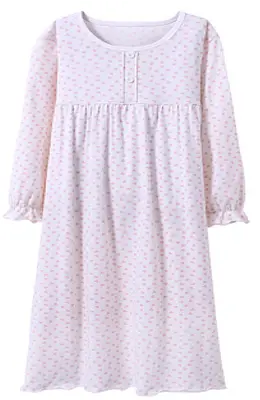 Recalled Auranso Official children's nightgown - long sleeves, white with pink heart print