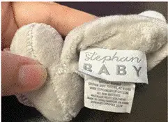 "Stephan BABY" is printed on a sewn-in label of the recalled toys' cube