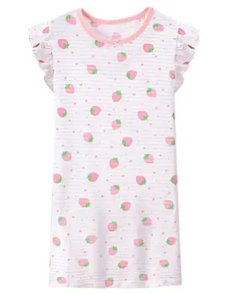 Recalled Auranso Official children's nightgown - short sleeves, white with pink stripes