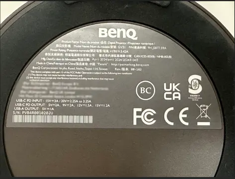 Recalled BenQ Portable Projector – model GV31