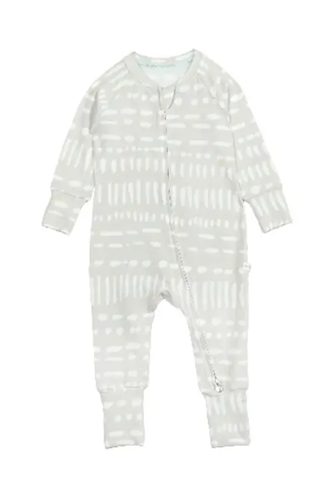 Recalled Loulou Lollipop tight-fitting pajamas - long-sleeves, gray mudcloth print