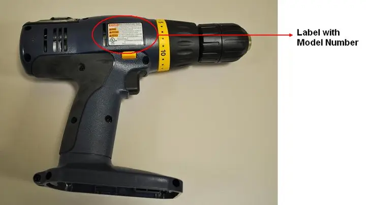 Photo from the official notice: Ryobi Recalls Cordless Drills Due to Fire Hazard