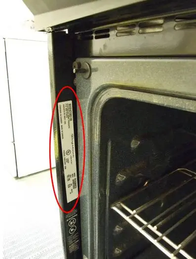Slide-in serial plate-left side of oven with door open