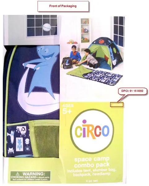 Photo from the official notice: Circo Children's Camping Combo Pack Recalled Due to Fire Hazard; Sold Exclusively at Target Stores