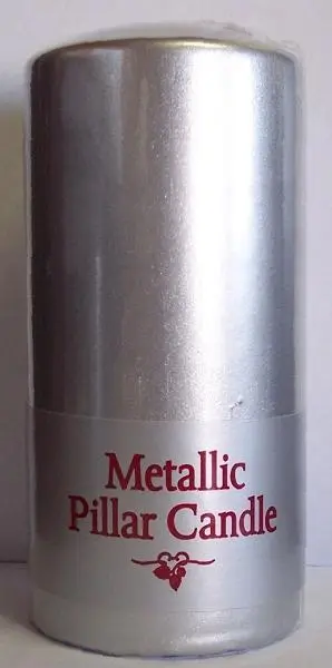Photo from the official notice: Silver Metallic Pillar Candles Sold Exclusively at Bed Bath & Beyond Stores Recalled By General Wax & Candle Company Due to Fire Hazard