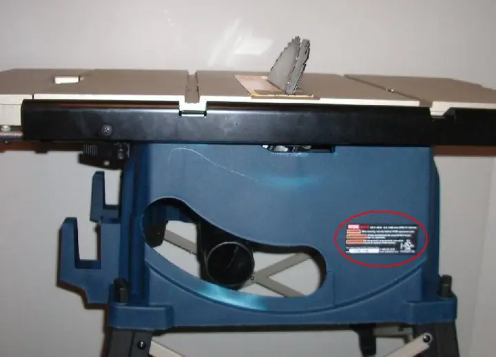 Photo from the official notice: Portable Table-Saws Recalled by Ryobi Due to Laceration Hazard