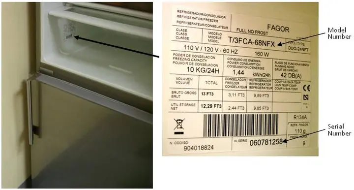 Photo from the official notice: Fagor America Inc. Recalls Refrigerators Due to Fire Hazard