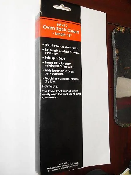 Photo from the official notice: Christmas Tree Shops Recalls Oven Rack Guard Due to Fire Hazard