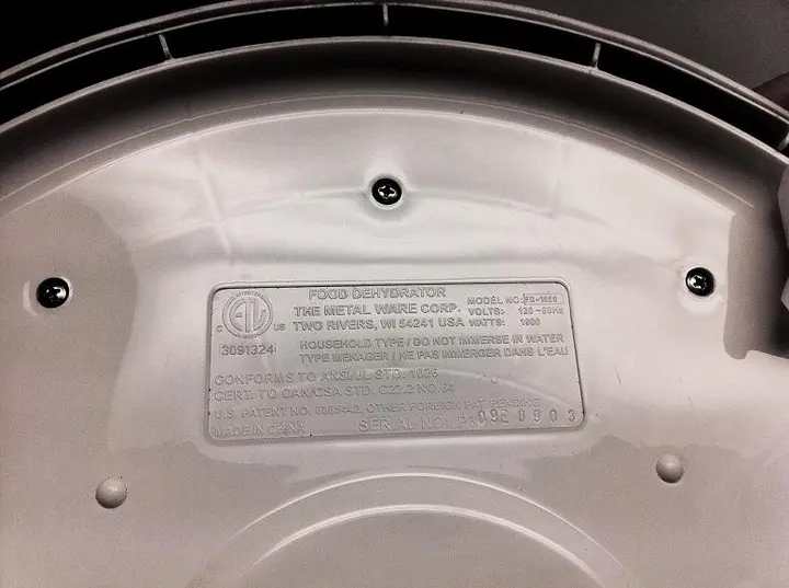 Photo from the official notice: Food Dehydrator Recalled by NESCO American Harvest Due to Fire Hazard