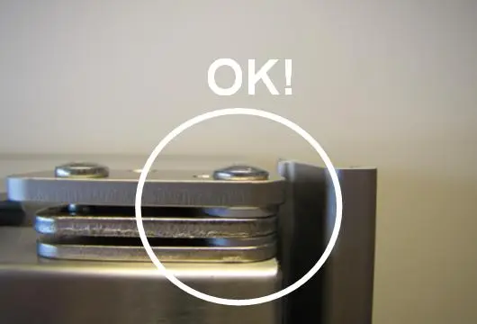 Check top and bottom hinges
