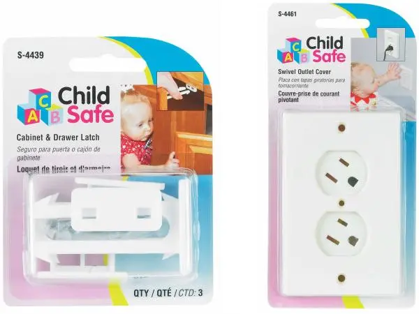 Cabinet and Drawer Latches and Outlet Covers in packaging