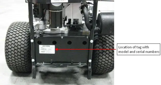 Photo from the official notice: Briggs & Stratton Recalls Riding Mowers Due to Injury Hazard from Projectiles; Sold Exclusively at Sears