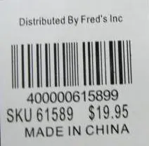 Rooster-themed lamp label