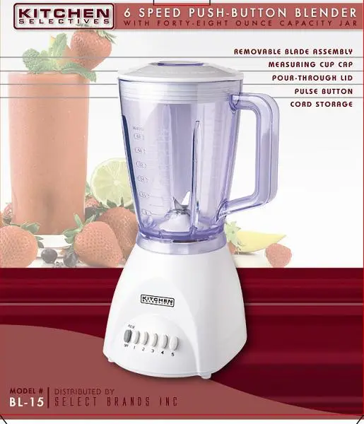 Photo from the official notice: Select Brands Recalls Kitchen Selectives Blender Due to Laceration Hazard