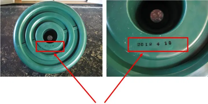Date code located under swing seat