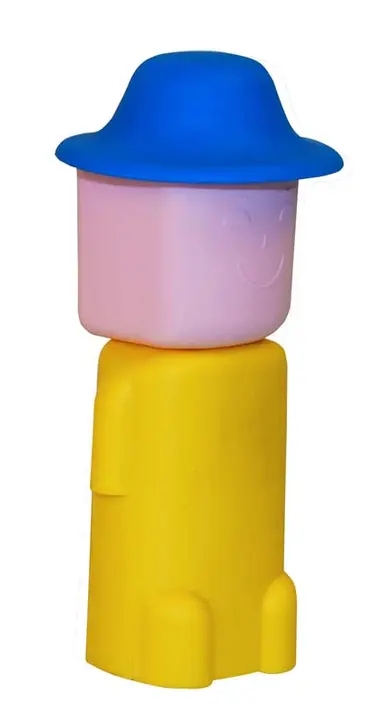 Safari Sam comes with a blue body and yellow hat and Mighty Mike comes with a yellow body and a blue hat.
